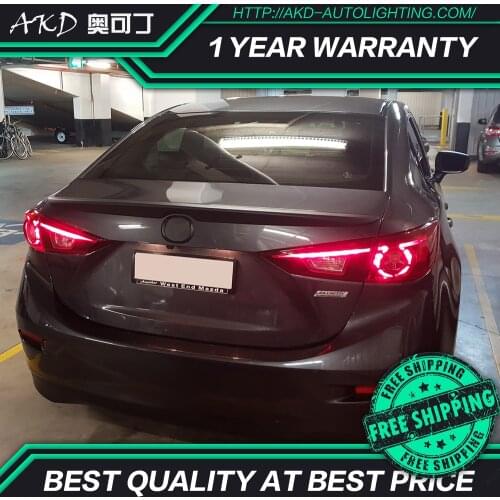 AKD tuning cars Tail lights For Mazda3 Axela 2014-2017 Taillights LED DRL Running lights Fog lights angel eyes Rear park