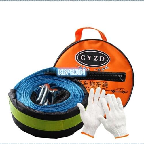 5M 8Tons Auto Emergency Reflective Car Towing Rope With U Steel Shackle for SUBARU Forester impreza Legacy Outback accessories