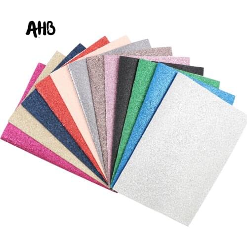 AHB Glitter Fabric Shiny Faux Leather Fabric for Bows DIY Bag Artificial Leather Fabric Handmade Wallpaper Phone Case Materials