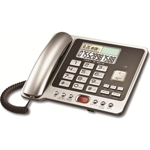 Large LCD Screen Corded Standard Phone with White Backlit Display, Handsfree Calling, Home Office Desktop Landline Telephone