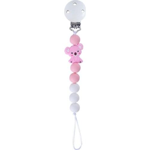 Baby Animal Teether Pacifier Clip Chain Silicone Pendant Rodent Soother Clip Baby Shower Gift For Kids Toys