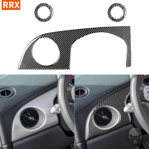 For Mini Cooper S One Hatch R50 R53 2005 2006 Carbon Fiber Stickers Dashboard Demister Air Outlet Set Interiors Car Accessories
