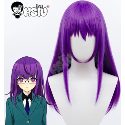 Doujima Mayumi cosplay Purple wig Bishounen Tanteidan Cosplay HSIU Purple long hair+Free brand wig Cap
