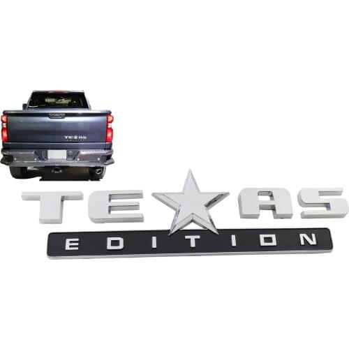 Chrome Black TEXAS EDITION for SILVERADO SIERRA UNIVERSAL Fender trunk Emblem Decal Badge Sticker