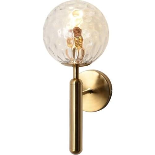 Indoor Wall Sconce Fixture with Clear / White Glass Shades, E14 Wall Lamp for Bedroom Bedside Living Room- Black, Bronze