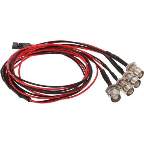 4 LED Lights Kit 2 White 2 Red for 1/10 1/8 Traxxas HSP Redcat RC4WD Tamiya Axial SCX10 D90 HPI RC Car