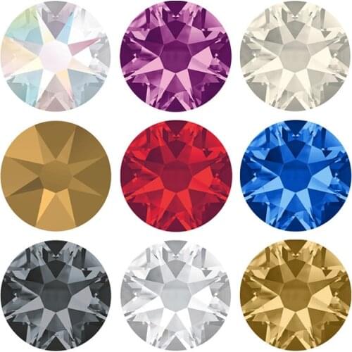 TopStone 2088# 8 big 8 small cutting surface Hot Fix Crystal Rhinestones Glass Hotfix Strass Stone Crystals Iron on Clothes