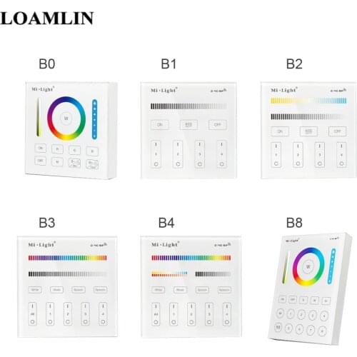 Milight 4-Zone 8 Zone 2.4GHz Wireless WIFI Touch Panel Dimmer/RGBW/RGB + CCT LED Smart Remote Controller B0 B1 B2 B3 B4 B8
