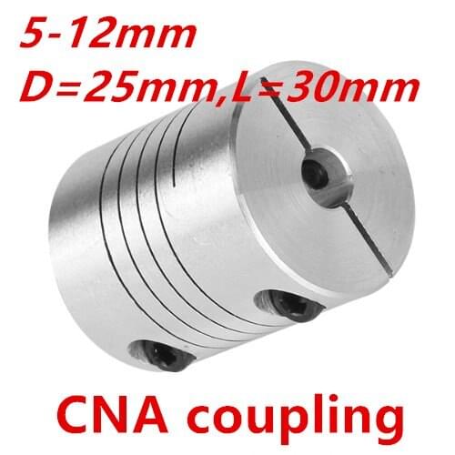 3pcs 5mm x 12 mm shaft coupling D25 L30 Stepper Motor Shaft Coupler Flexible Coupling 5x12mm Motor Connector 5*12mm