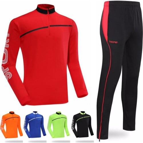 Winter Football jerseys pants 2019 men Tracksuit Football Jackets Long Sleeve gym running sets Men Soccer Jersey suits Clothes