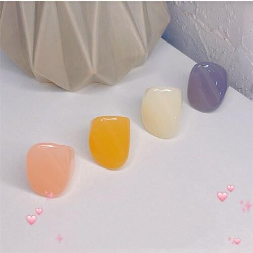 GANXIN 2021 Newest Geometric Resin Rings Transparent Acrylic Candy Colorful Aesthetic Jewelry Rings For Womens Finger Accessory