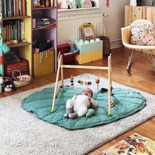 INS New Home Nordic New Green Leaves Childrens Toys Game Mat Heart-Shaped Leaves Baby Crawling Mat