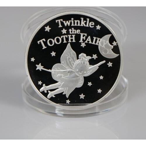 Tooth Fairy Silver Plated Coin Commemorative Coins Children Baby Teeth Growth Gifts Souvenir Art Crafts Decoration
