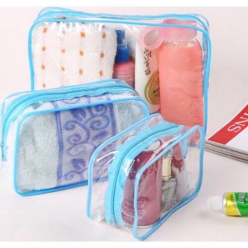 Cosmetic Bag Transparent PVC Women Travel Makeup Bag Zipper Make Up Organizer Storage Pouch Toiletry Beauty Wash Kit Case