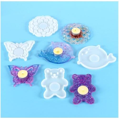 Transparent Silicone Mould Dried Flower Resin Decorative Craft DIY Dolphin Butterfly Bear Coaster Epoxy Resin Molds For Jewelry