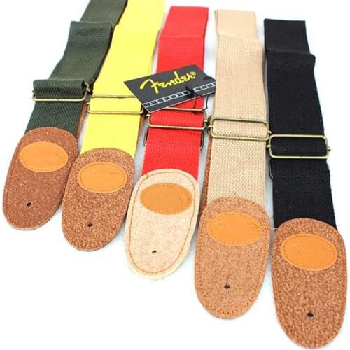 With Leather Ends For Electric Acoustic Folk Guitar Comfortable Adjustable Guitar Belt Woven Cotton Guitar Strap