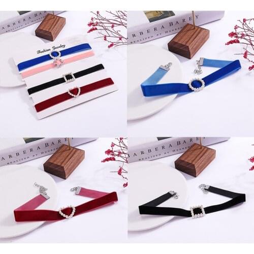 Girls Heart Collar Necklace Retro Velvet Black Fashion Ladies