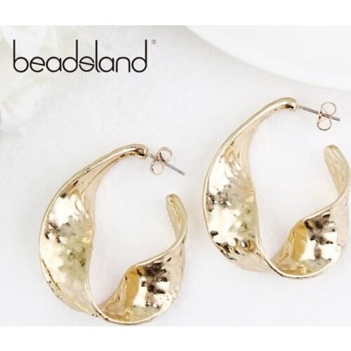 Beadsland Drop Earrings Placer Metal Twisted Circle Deign Fashion Ethnic Woman Girl Party Festival Hot Sell Gift 40213