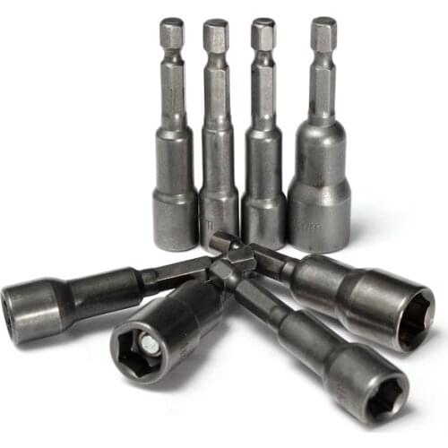 11/11 9pcs set 1/4" Hex Magnetic Nut Driver Socket Set Metric Impact Drill Bits 6~14mm