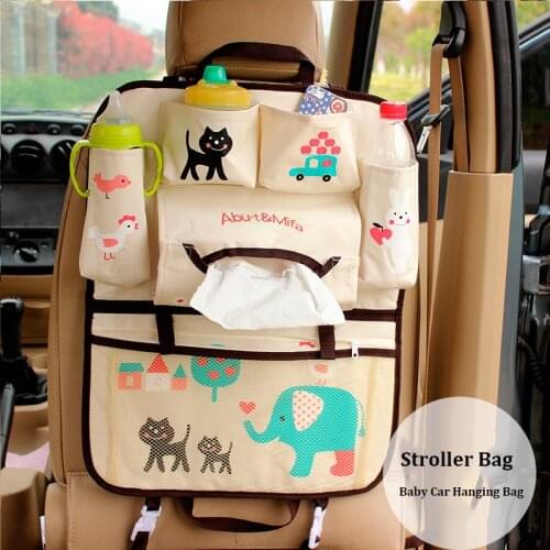 Folding Baby Stroller Bag Organizer Infant Baby Car Hanging Basket Storage Stroller Accessories with Functional Insulation Bag