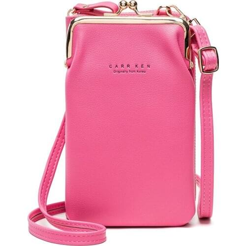 Crossbody Phone Bag Women PU Leather Small Portable Shoulder Bag Lady Fashion Brand Messenger Bags Solid Clutch Flap Female