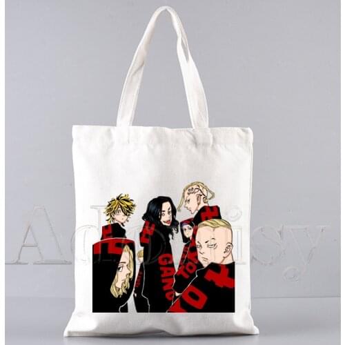 Tokyo Revengers Shopping Bag Grocery Handbag Bolsas De Tela Tote Bolsa Shopping Bag Jute Tote Fabric Custom
