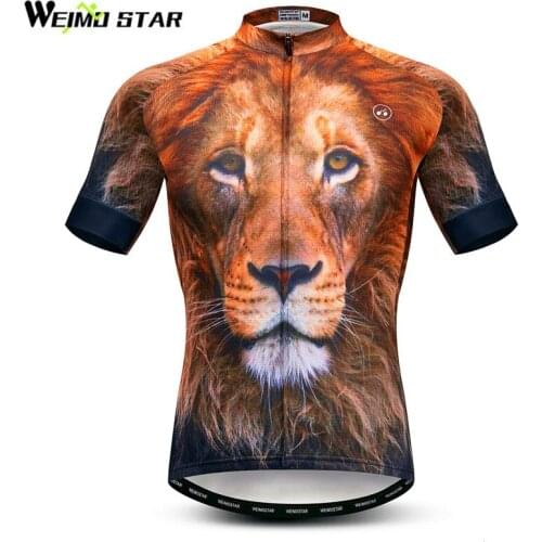 Weimostar Tiger Cycling Jersey Short Sleeve Men Breathable Mountain Bike Jersey mtb Bicycle Shirt Ropa Ciclismo Sport Cycle Wear