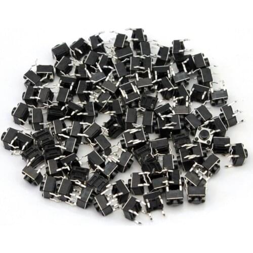100pcs/lot Mini Micro Momentary Tactile Push Button Switch 6*6*5mm 4 pin ON/OFF keys button DIP 6x6x5mm