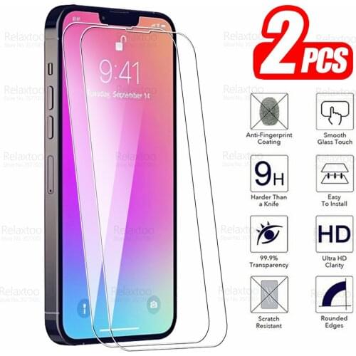 2pcs For IPhone 13 Pro Max Glass Screen Protector For IPhone13 Mini Aifon Aphone Phone I 13Pro Guard Armor Cover Protective Film