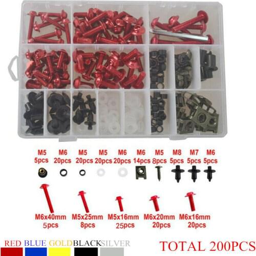 200pcs Fairing Bolt Kit body screws Clips For Honda NSR250R MC18 NSR 250R MC28
