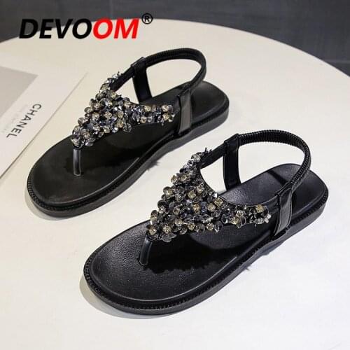 2020 Fashion Outdoor Gladiator Sandals Women Flip Flops Summer Ladies Bling Rhinestone Sandals Woman Shoes Beach sandalias mujer