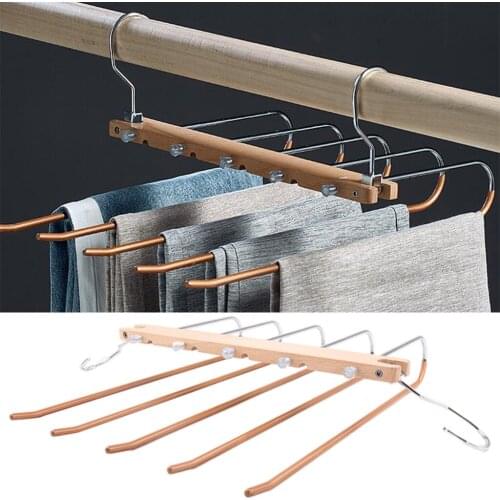 Multi-functional 5 in 1 Trouser Storage Rack Adjustable Pants Tie Storage Shelf Closet Organizer Clothes er