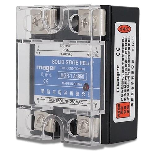 60A Free shipping solid state relay SSR-60AA AC TO AC MGR-1 A4860 relay solid state With Protective covers