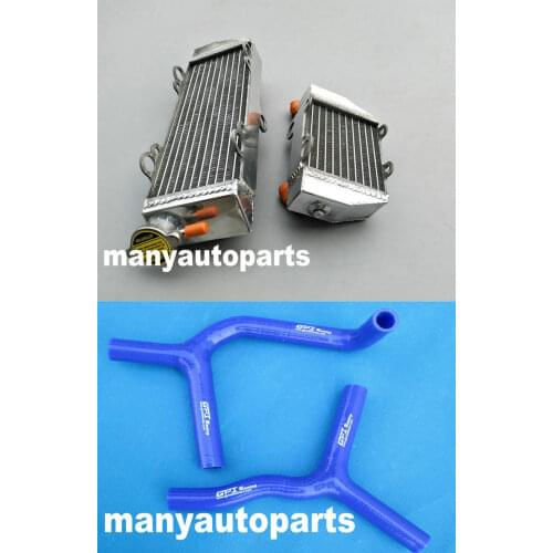 For KTM 85SX 105 SX SX85 SX105 2003-2012 Aluminum radiator+ BLUE silicone hose