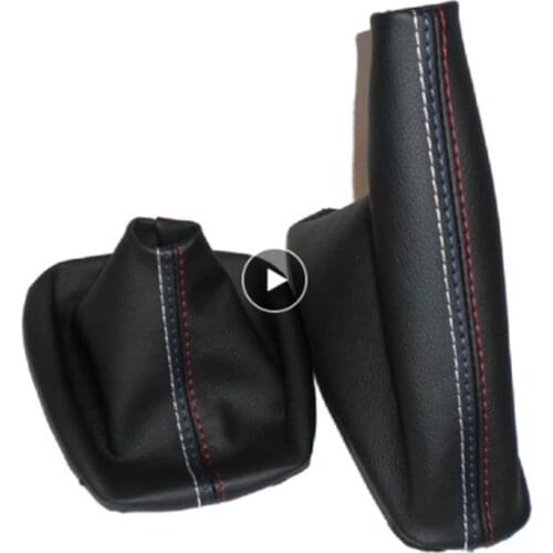 Car Shift Gear Stick Manual Handbrake Gaiter Shift Boot Black Leather Boot For BMW 3 Series E36 E46 M3 Car Styling