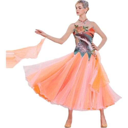 B-16229 High-end International Standard Ballroom Smooth Dance Competition Dress Ballroom Standard Tango Waltz Dance Dress