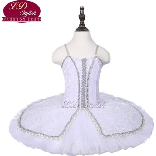 Girls White Professional Ballet Tutu Swan Lake Performance Dancewear Kids Classical Ballet Dance Competition Costumes Adult
