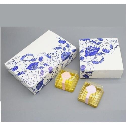 White Blue Kraft Paper Cake Box Paper Packaging Boxes for Chocolates/Mooncake Cupcake/Cake Box Gift Cardboard Boxes 10pcs/lot