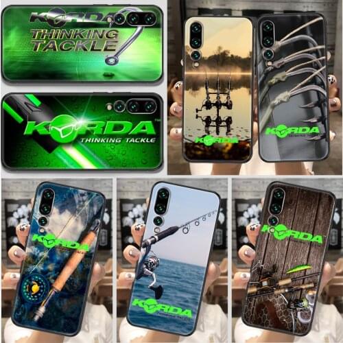Korda Fishing Tackle Phone Case For Huawei P Mate P10 P20 P30 P40 10 20 Smart Z Pro Lite black soft cover luxury Etui fashion