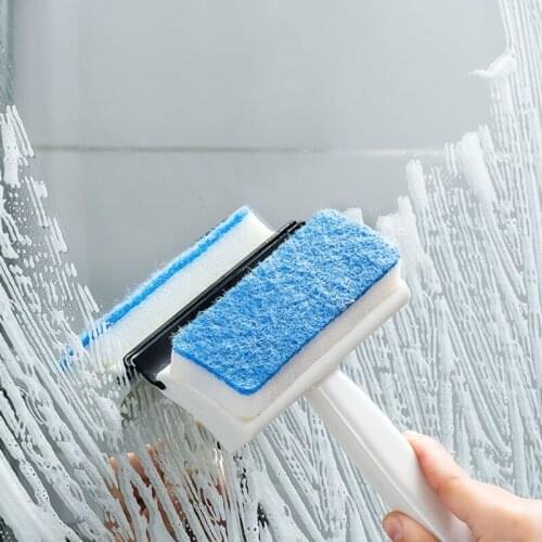Short Handle Double-side Window Squeegee Plastic Home Mirrors Cleaner for Bathroom Showers Glass Doors Adhesive Holder Car