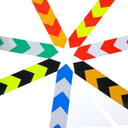 DWCX Arrow Safety Warning Conspicuity Reflective Roll Tape Marking Film Decal Sticker For Bikes Bicycles Cars Motorcycle
