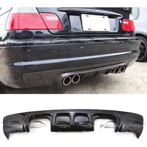 E46 Real Carbon Fiber Rear Bumper Diffuser Spoiler Lip For BMW E46 M3 2001-2006