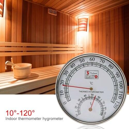 Barometer Hygrometer Thermometer Stainless Steel Thermometer Hygrometer for Sauna Room Temperature Humidity Meter