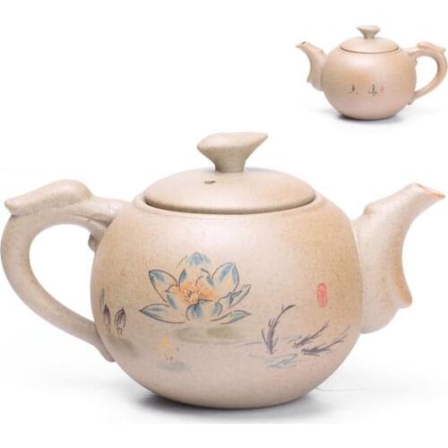 Pottery Lotus Xishi Teapot Ceramic Kung Fu Kettle Chinese Style Pot Teaware