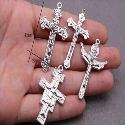 Catholic Necklace Cross Fitting Pendant 100PCS, Christ Jesus Cross Pendant Necklace Accessories