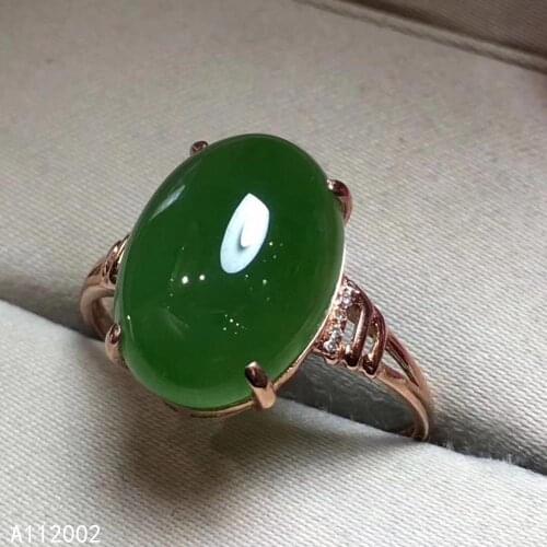 KJJEAXCMY fine jewelry natural Jasper 925 sterling silver new women gemstone ring support test lovely