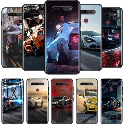 Cool Sports Car Racing Car For LG G8 V30 V35 V40 V50 V60 Q60 K40S K50S K41S K51S K61 K71 K22 ThinQ 5G TPU Silicone Phone Case