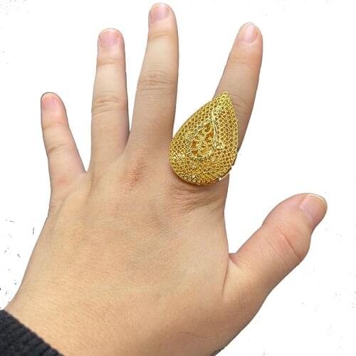 African jewelry Size adjustable Ethiopian gold color ring for girlss gifts wedding ring Large exaggerated rings