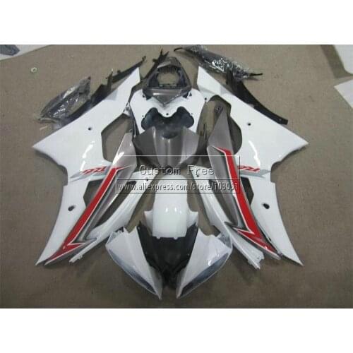 Injection mold Customize fairing kit For YAMAHA YZF R6 2008 2009-2014 YZFR6 08-14 black red white fairings set JL25