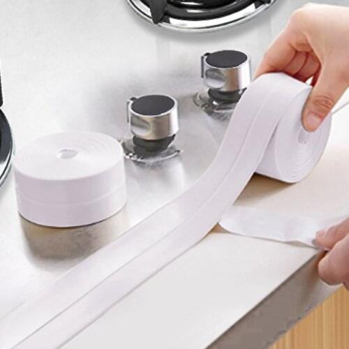 3.2mx38mm Caulk Strip Sealing Strip PVC Self Adhesive Sealant Tape Waterproof Wall Sticker for Kitchen Wall Sealing Strip Tape